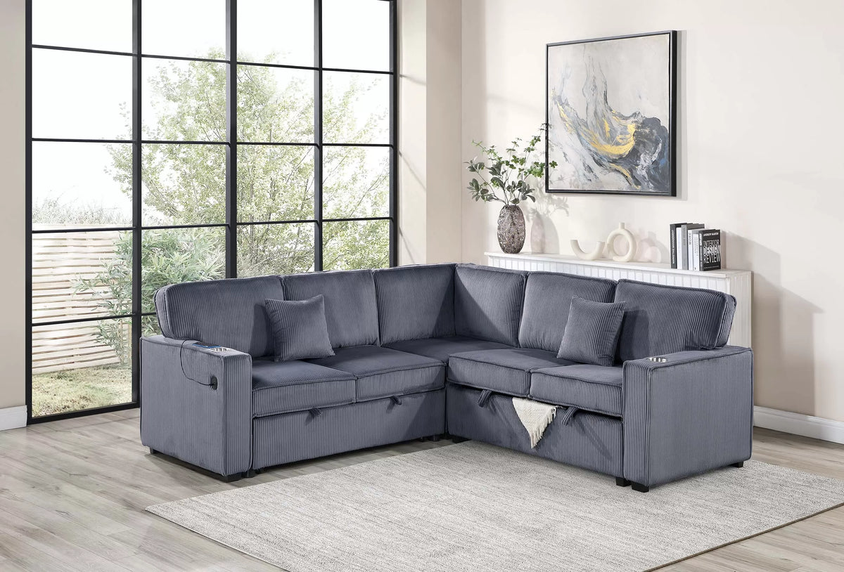 3-Pieces Reversible Convertible Sectional Sofa
