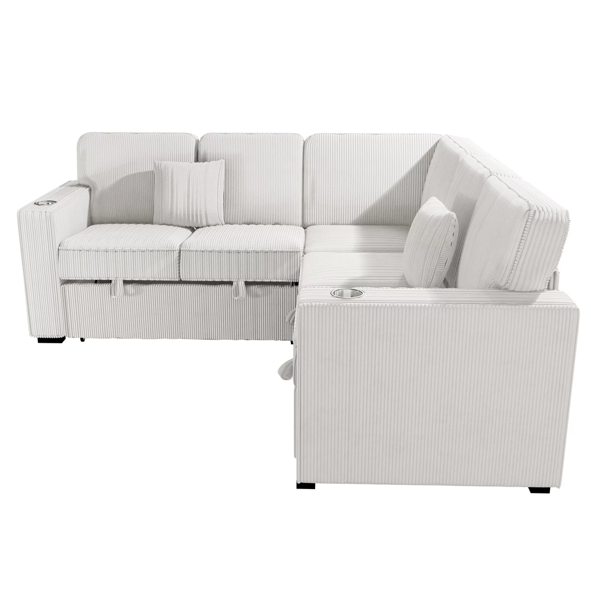 3-Pieces Reversible Convertible Sectional Sofa