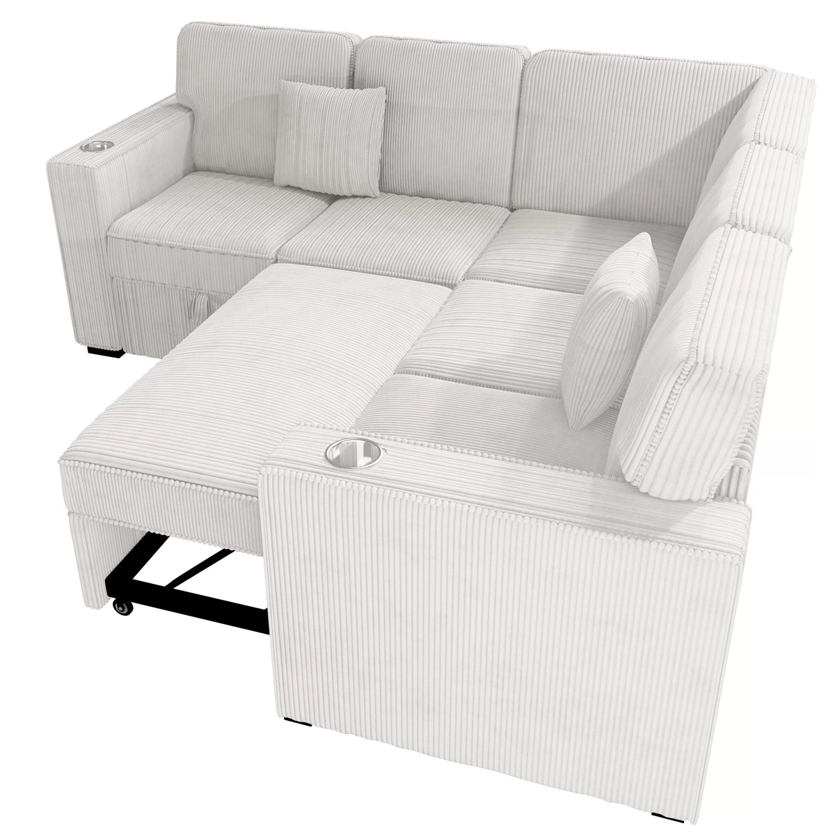 3-Pieces Reversible Convertible Sectional Sofa