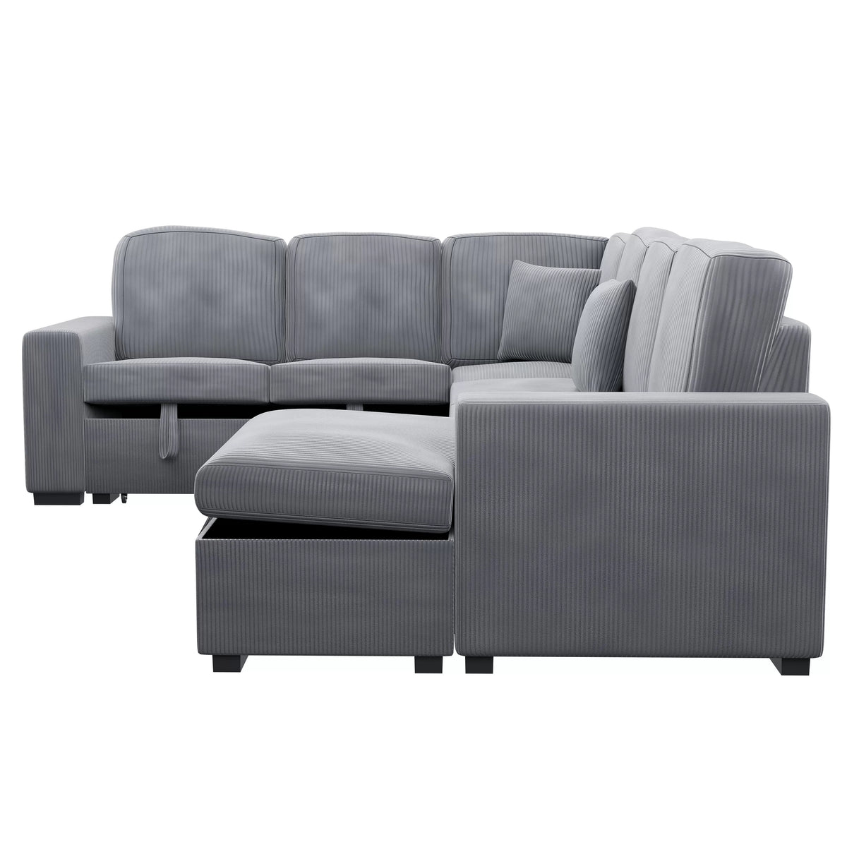4-Pieces Convertible Sectional Sofa