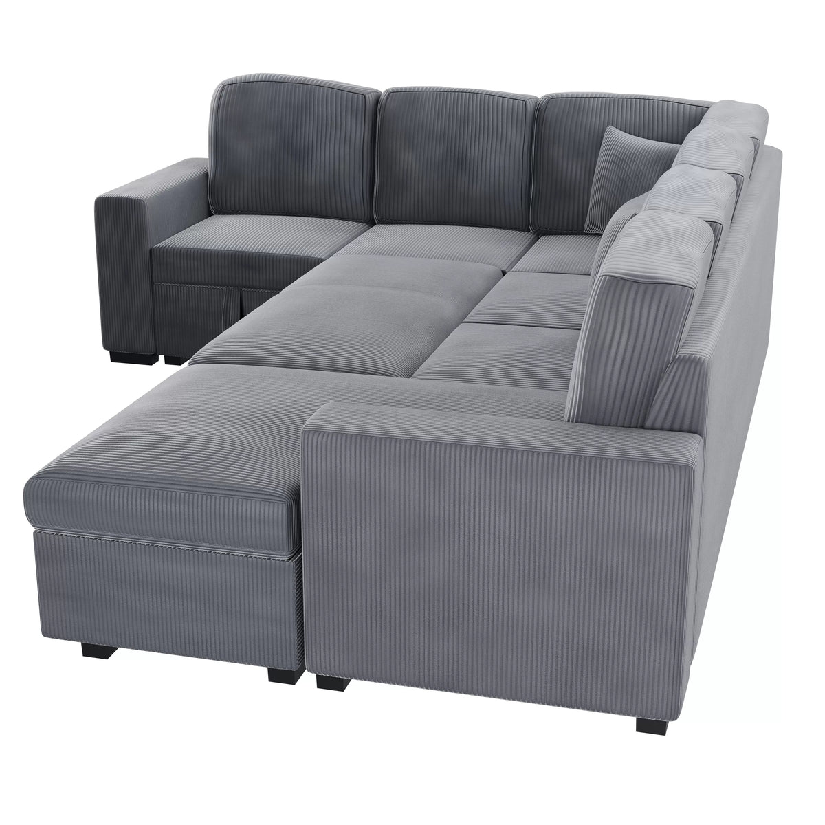 4-Pieces Convertible Sectional Sofa