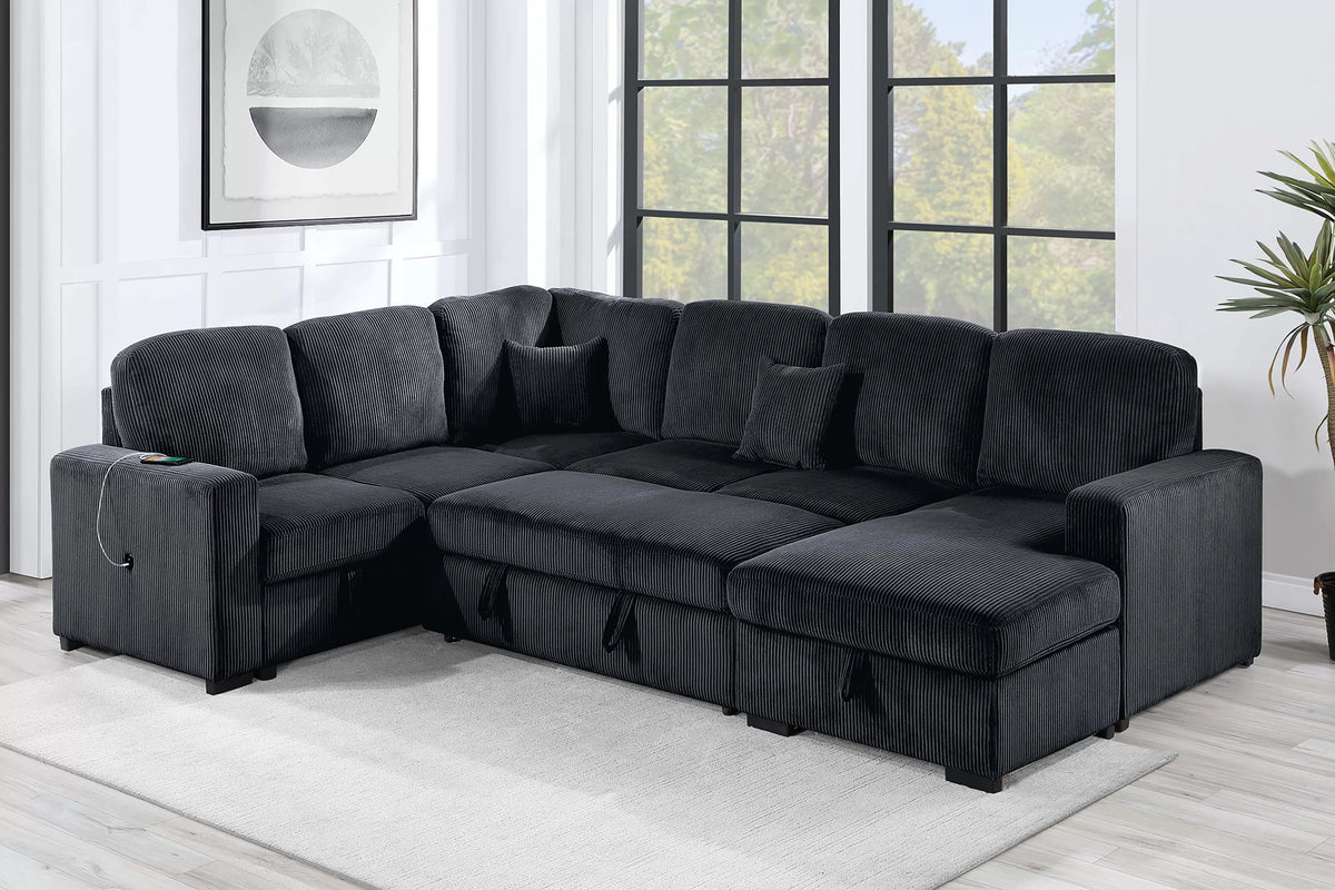 4-Pieces Convertible Sectional Sofa