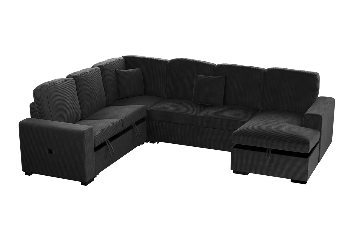4-Pieces Convertible Sectional Sofa