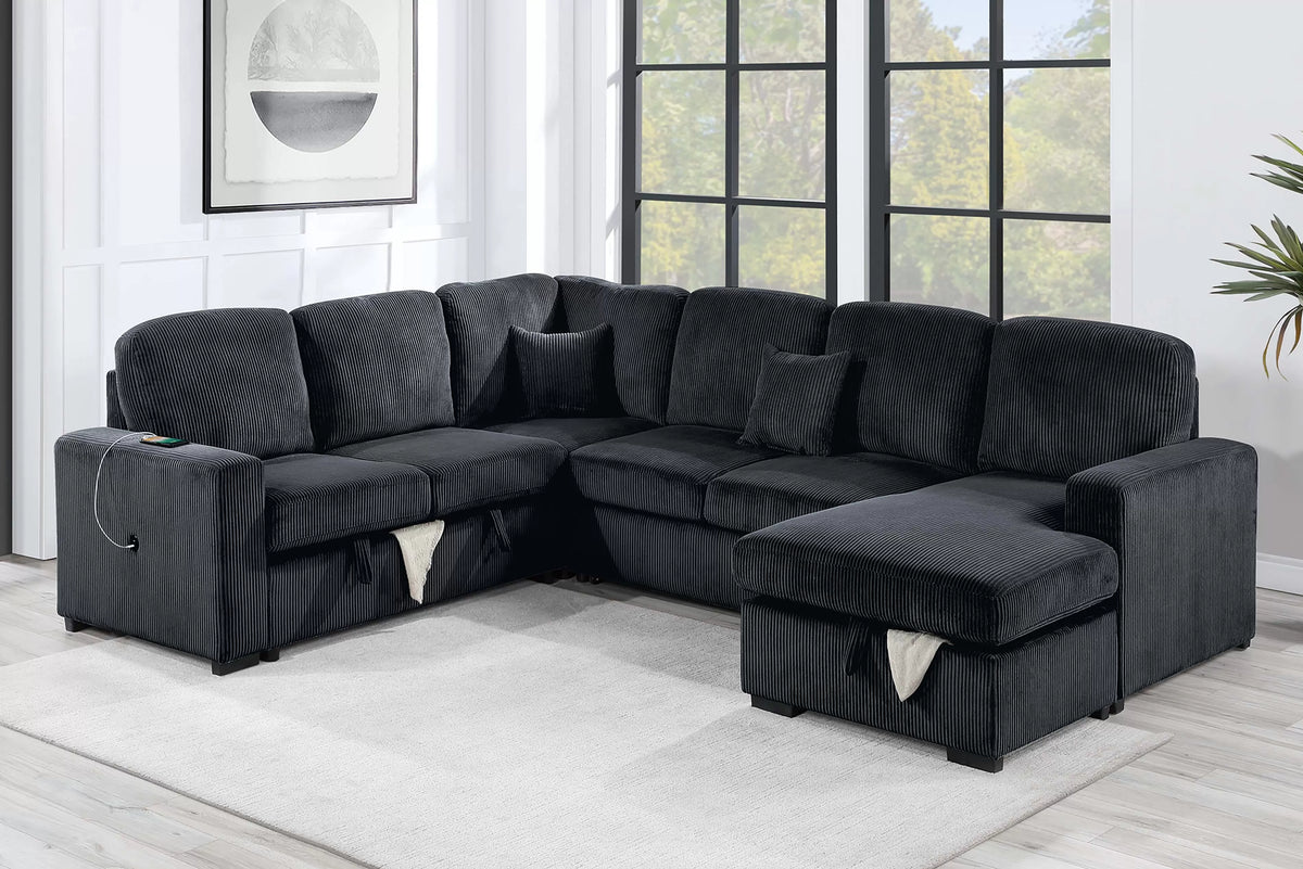 4-Pieces Convertible Sectional Sofa