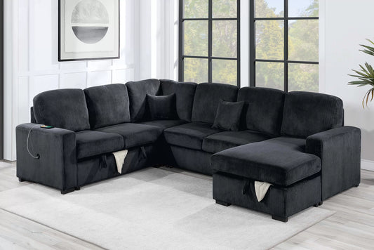 4-Pieces Convertible Sectional Sofa