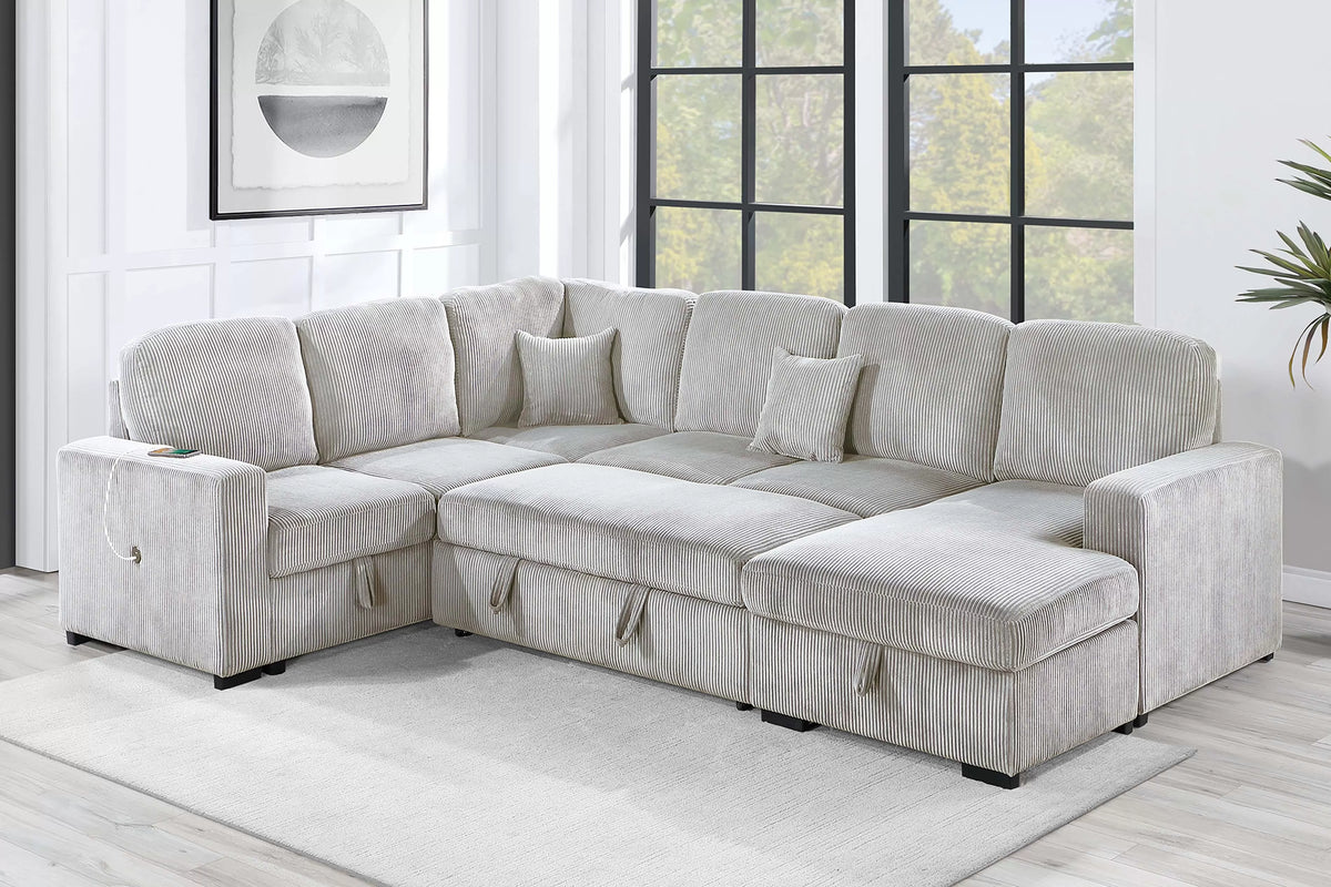 4-Pieces Convertible Sectional Sofa