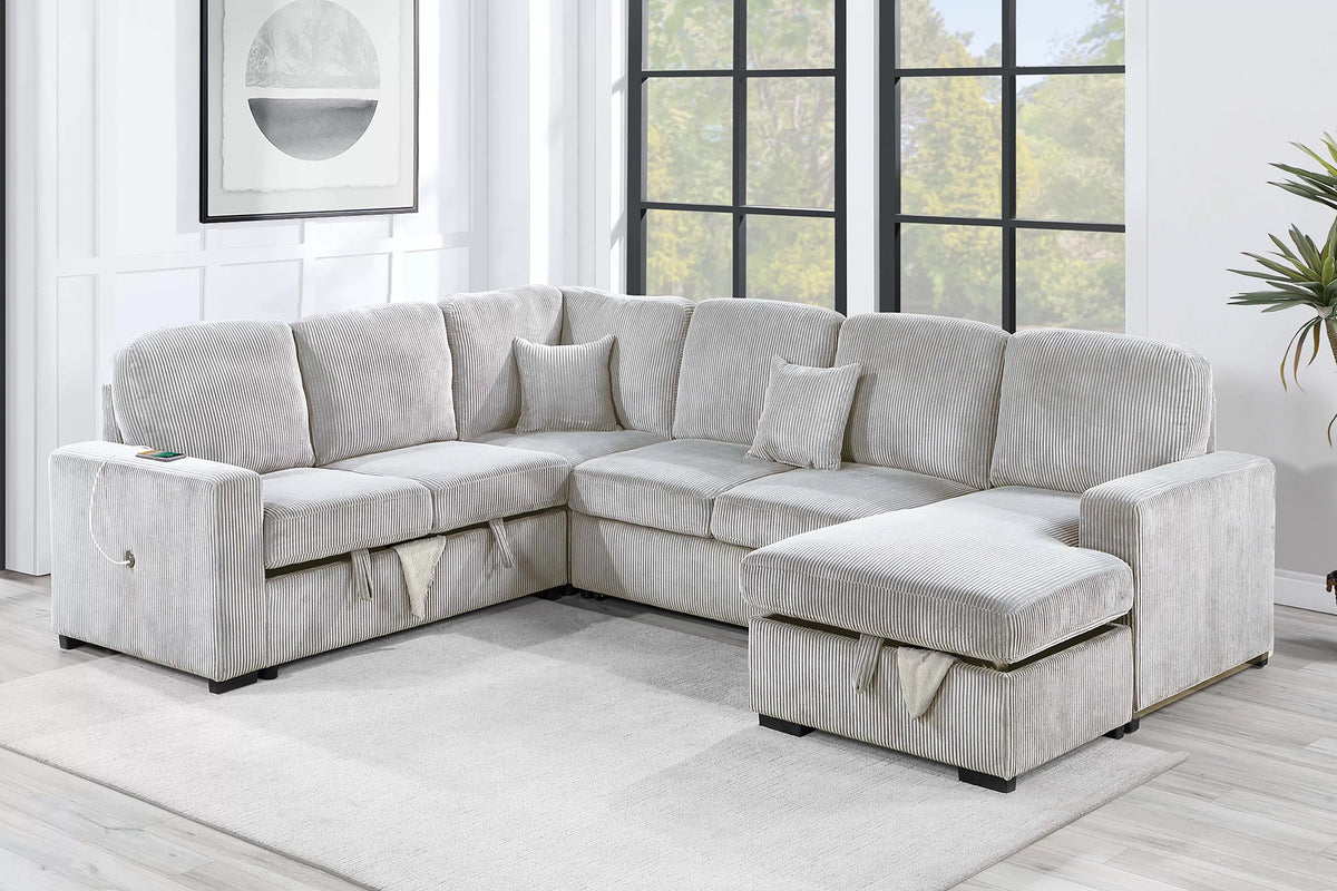 4-Pieces Convertible Sectional Sofa