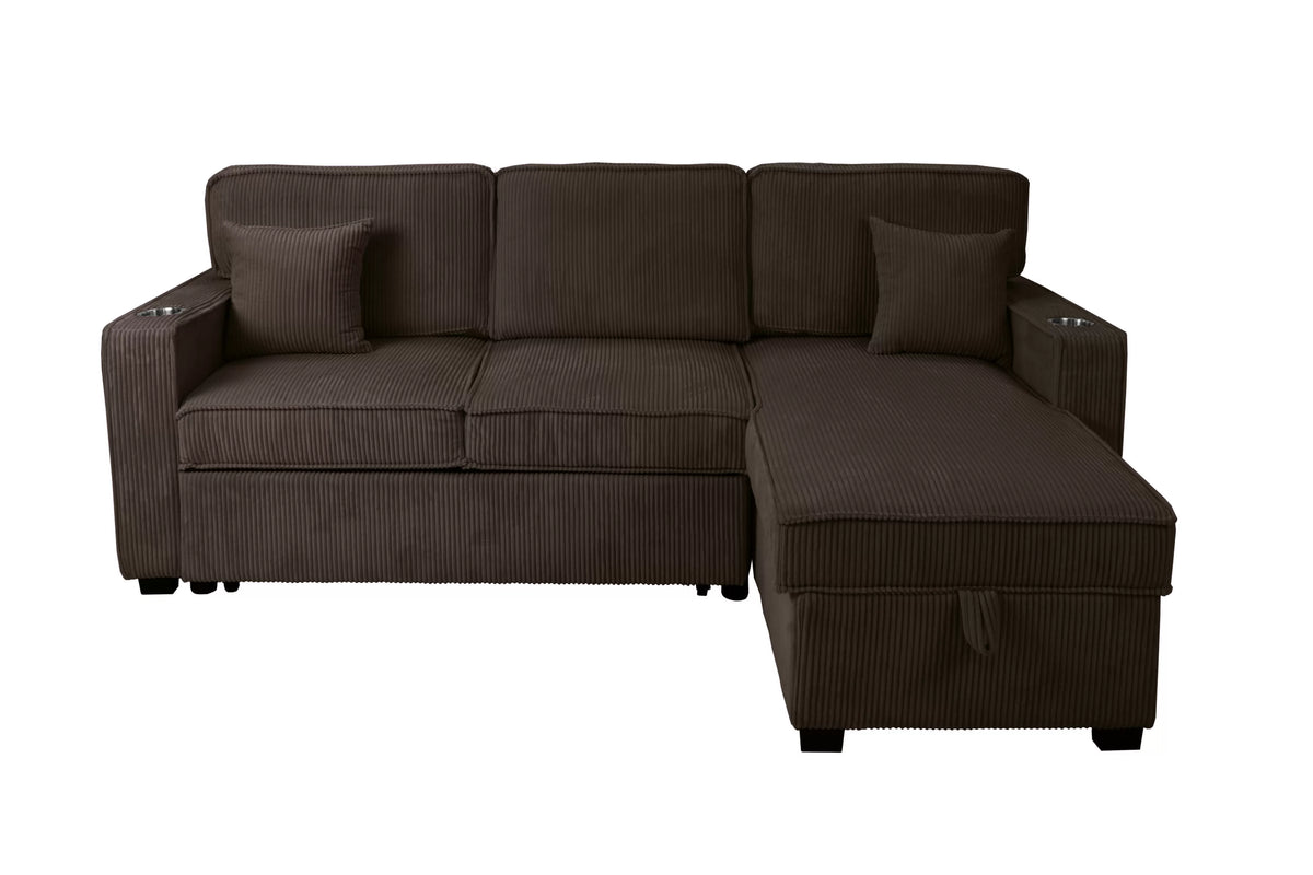 2-Pieces Reversible Convertible Sectional Sofa