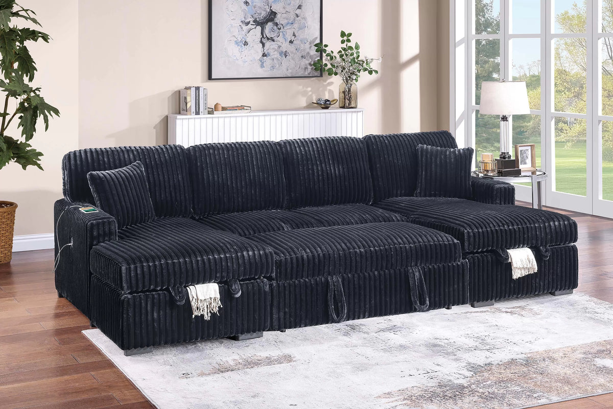 3-Pieces Convertible Sectional Sofa