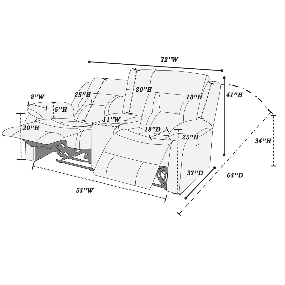 Power Mechanism Reclining Loveseat