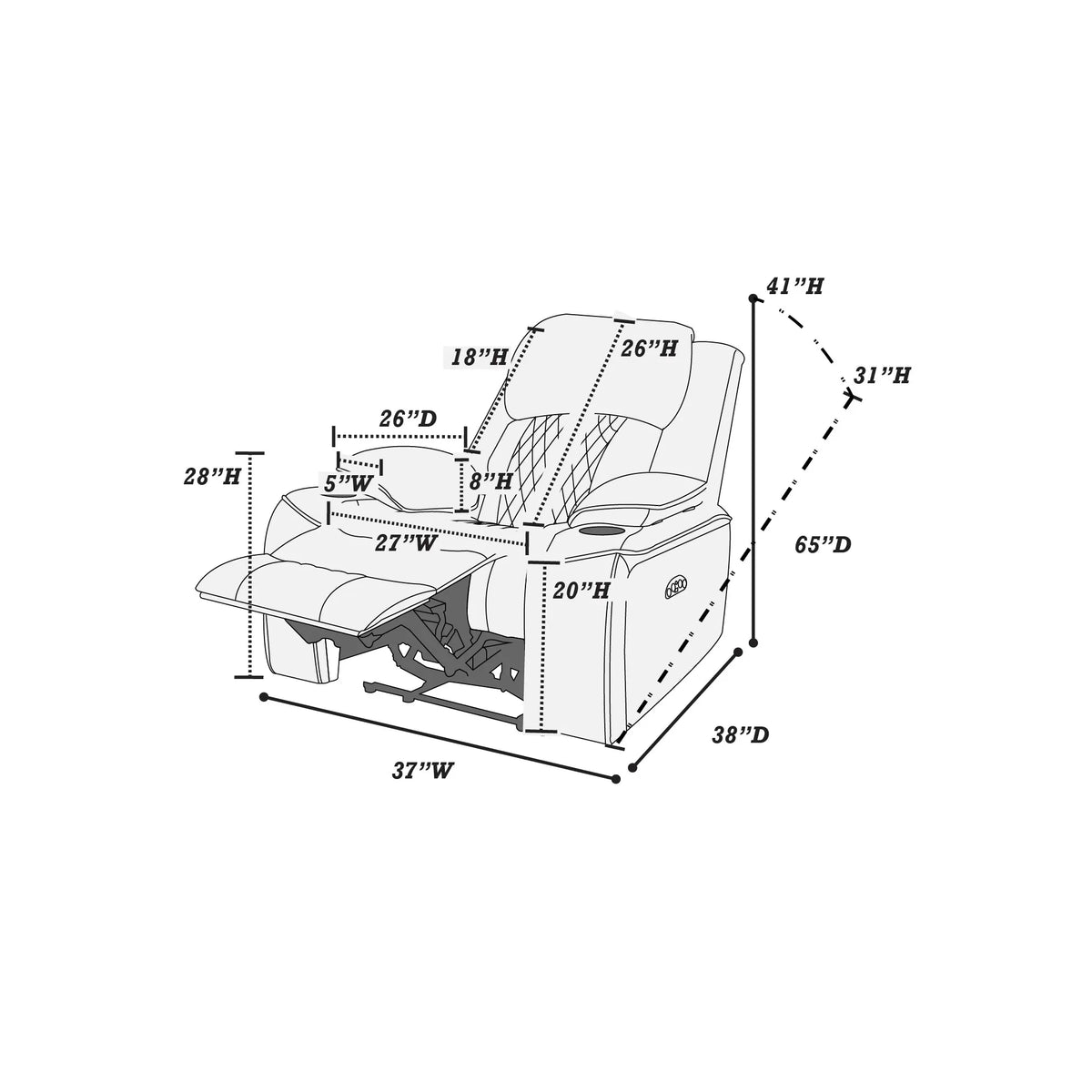 Power Mechanism Single Recliner