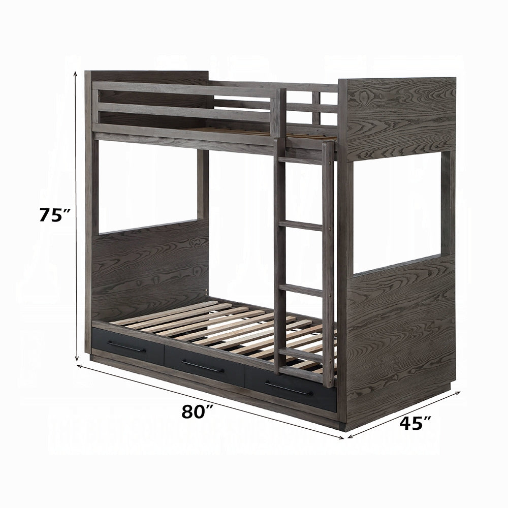 Estevon Twin/Twin Bunk Bed W/Storage