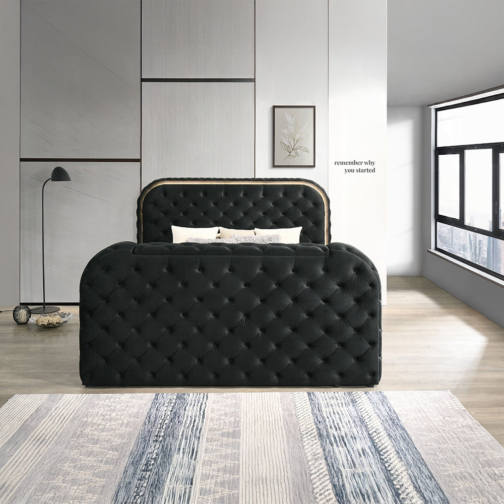 Kana Queen/ E King Bed w/LED, Fireplace & TV Stand