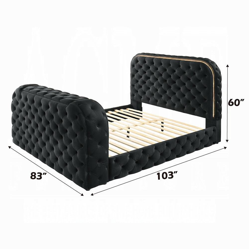 Kana Queen/ E King Bed w/LED, Fireplace & TV Stand