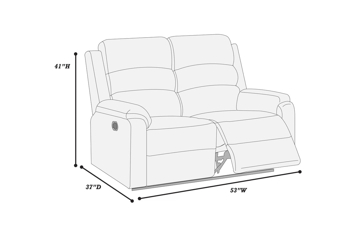 Manual Mechanism Reclining Loveseat